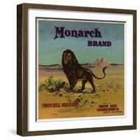 Monarch Brand - Exeter, California - Citrus Crate Label-Lantern Press-Framed Art Print