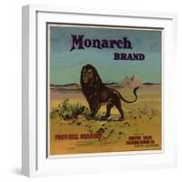 Monarch Brand - Exeter, California - Citrus Crate Label-Lantern Press-Framed Art Print