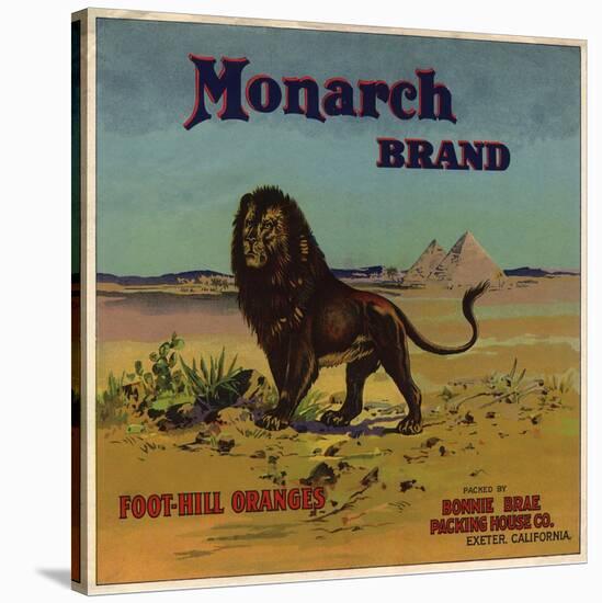 Monarch Brand - Exeter, California - Citrus Crate Label-Lantern Press-Stretched Canvas