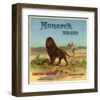 Monarch Brand - Porterville, California - Citrus Crate Label-Lantern Press-Framed Art Print