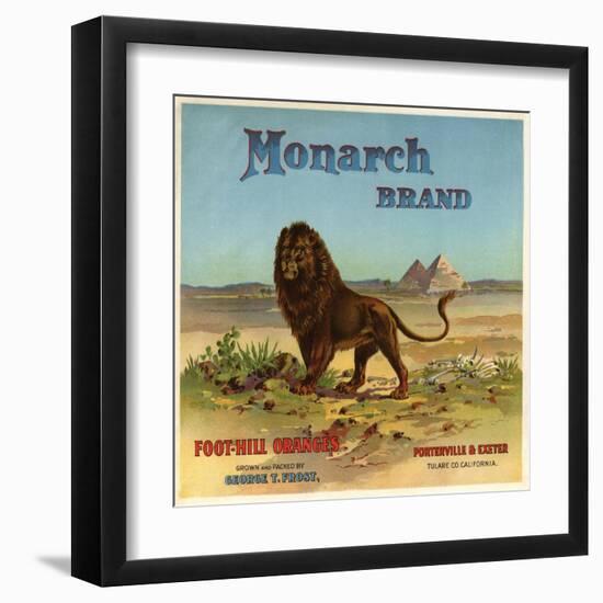 Monarch Brand - Porterville, California - Citrus Crate Label-Lantern Press-Framed Art Print