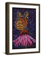 Monarch Butterfly - Paper Mosaic-Lantern Press-Framed Art Print