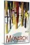 Monarch, Colorado - Colorful Skis-Lantern Press-Mounted Art Print