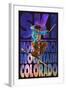 Monarch Mountain, Colorado - Milky Way Skier-Lantern Press-Framed Art Print