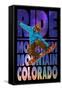 Monarch Mountain, Colorado - Milky Way Snowboarder-Lantern Press-Framed Stretched Canvas