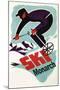 Monarch Mountain, Colorado - Vintage Skier-Lantern Press-Mounted Art Print