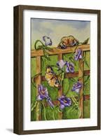 Monarchs and Hydrangeas-Charlsie Kelly-Framed Giclee Print