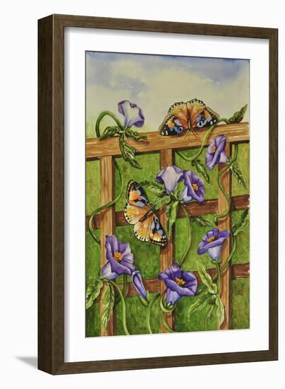 Monarchs and Hydrangeas-Charlsie Kelly-Framed Giclee Print