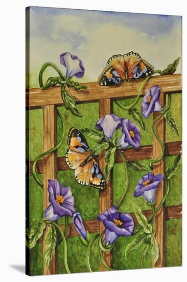 Monarchs and Hydrangeas-Charlsie Kelly-Stretched Canvas