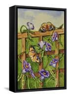 Monarchs and Hydrangeas-Charlsie Kelly-Framed Stretched Canvas
