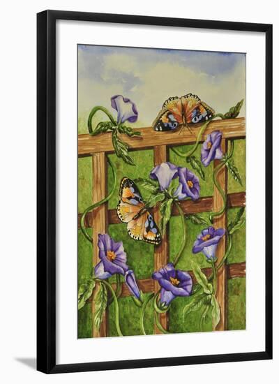 Monarchs and Hydrangeas-Charlsie Kelly-Framed Giclee Print