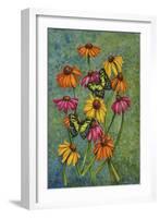 Monarchs and Sunflowers-Charlsie Kelly-Framed Giclee Print