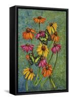 Monarchs and Sunflowers-Charlsie Kelly-Framed Stretched Canvas