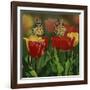 Monarchs and Tulips-William Vanderdasson-Framed Giclee Print
