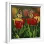 Monarchs and Tulips-William Vanderdasson-Framed Giclee Print