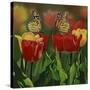 Monarchs and Tulips-William Vanderdasson-Stretched Canvas