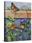 Monarchs, Nasturtiums and Morning Glories-Charlsie Kelly-Stretched Canvas