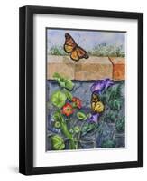 Monarchs, Nasturtiums and Morning Glories-Charlsie Kelly-Framed Premium Giclee Print