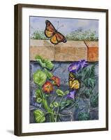 Monarchs, Nasturtiums and Morning Glories-Charlsie Kelly-Framed Giclee Print