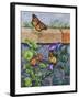 Monarchs, Nasturtiums and Morning Glories-Charlsie Kelly-Framed Giclee Print