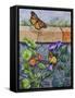 Monarchs, Nasturtiums and Morning Glories-Charlsie Kelly-Framed Stretched Canvas