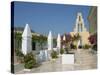 Monastery and Bell Tower at Paleokastritsa, Corfu, Ionian Islands, Greek Islands, Greece-Hans Peter Merten-Stretched Canvas