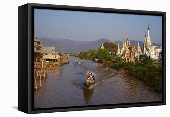 Monastery and Ywama Village, Inle Lake, Shan State, Myanmar (Burma), Asia-Tuul-Framed Stretched Canvas