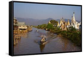 Monastery and Ywama Village, Inle Lake, Shan State, Myanmar (Burma), Asia-Tuul-Framed Stretched Canvas