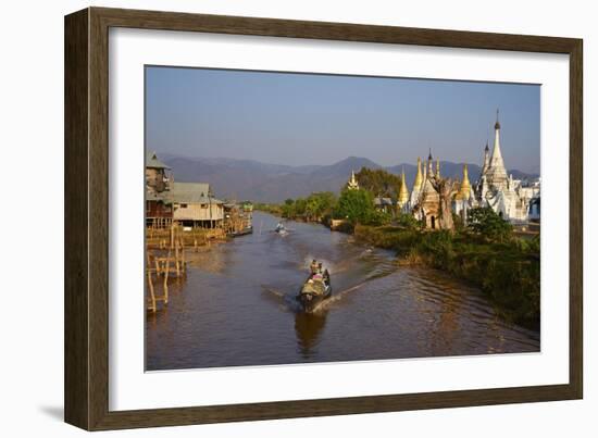 Monastery and Ywama Village, Inle Lake, Shan State, Myanmar (Burma), Asia-Tuul-Framed Photographic Print