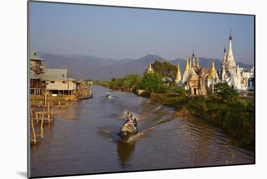 Monastery and Ywama Village, Inle Lake, Shan State, Myanmar (Burma), Asia-Tuul-Mounted Photographic Print