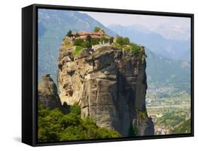 Monastery of the Holy Trinity (Agia Triada), Meteora, UNESCO World Heritage Site, Greece, Europe-null-Framed Stretched Canvas