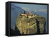 Monastery of the Holy Trinity, Meteora, UNESCO World Heritage Site, Greece, Europe-Simanor Eitan-Framed Stretched Canvas
