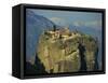 Monastery of the Holy Trinity, Meteora, UNESCO World Heritage Site, Greece, Europe-Simanor Eitan-Framed Stretched Canvas