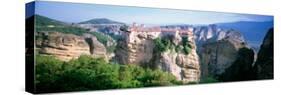 Monastery on the Top of a Cliff, Roussanou Monastery, Meteora, Thessaly, Greece-null-Stretched Canvas