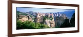 Monastery on the Top of a Cliff, Roussanou Monastery, Meteora, Thessaly, Greece-null-Framed Photographic Print