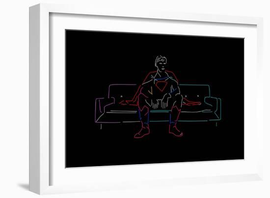 Monday Superhero-null-Framed Art Print