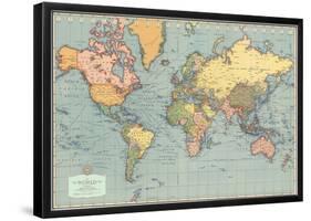 Mondo Moderno (Modern World)- World Map-null-Framed Poster