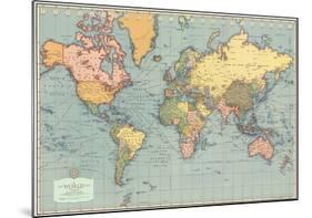 Mondo Moderno (Modern World)- World Map-null-Mounted Poster