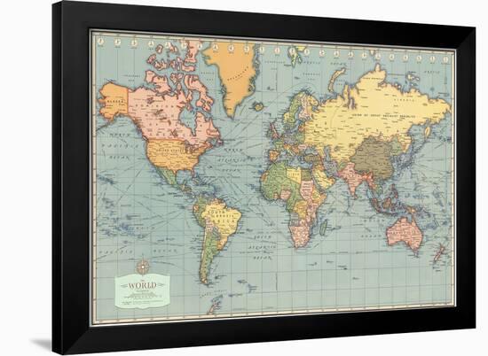 Mondo Moderno (Modern World)- World Map-null-Framed Poster