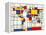 Mondrian Abstract World Map-Michael Tompsett-Framed Stretched Canvas