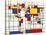 Mondrian Abstract World Map-Michael Tompsett-Stretched Canvas