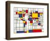 Mondrian Abstract World Map-Michael Tompsett-Framed Art Print