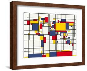 Mondrian Abstract World Map-Michael Tompsett-Framed Art Print