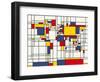 Mondrian Abstract World Map-Michael Tompsett-Framed Art Print