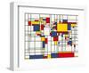 Mondrian Abstract World Map-Michael Tompsett-Framed Art Print