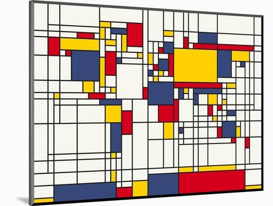 Mondrian Abstract World Map-Michael Tompsett-Mounted Art Print