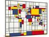 Mondrian Abstract World Map-Michael Tompsett-Mounted Art Print