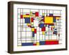 Mondrian Abstract World Map-Michael Tompsett-Framed Art Print