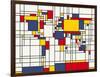 Mondrian Abstract World Map-Michael Tompsett-Framed Art Print