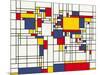 Mondrian Abstract World Map-Michael Tompsett-Mounted Art Print